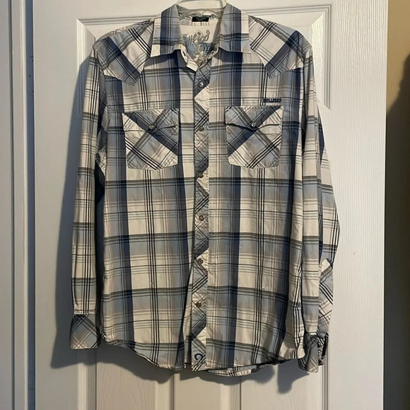 Bullhead Western Style men’s western pearl snap shirt size medium - Picture 1 of 9